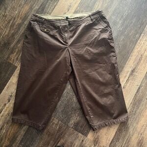Avenue Brown Capri Pants‎ Plus Size 18 Casual Cropped Trousers